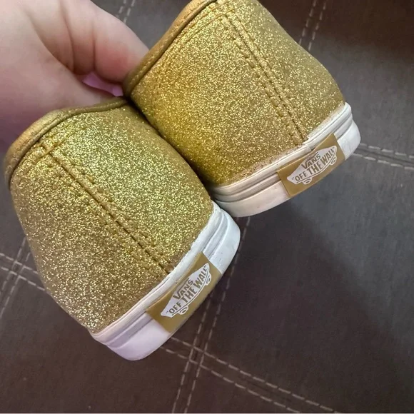 GUD⭐️ Gold Glitter Vans Slip On Lo Pros - Picture 5 of 7